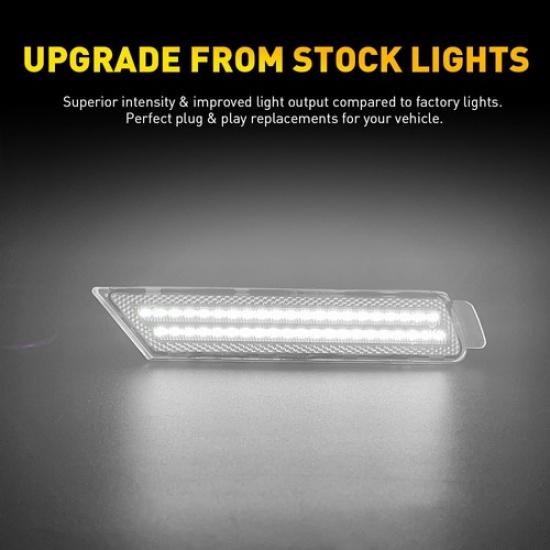 2 Peças LED Luz Marcadora Lateral do Para-choque Fumê Conjunto Dianteiro Para 2010-2015 Chevy Camaro