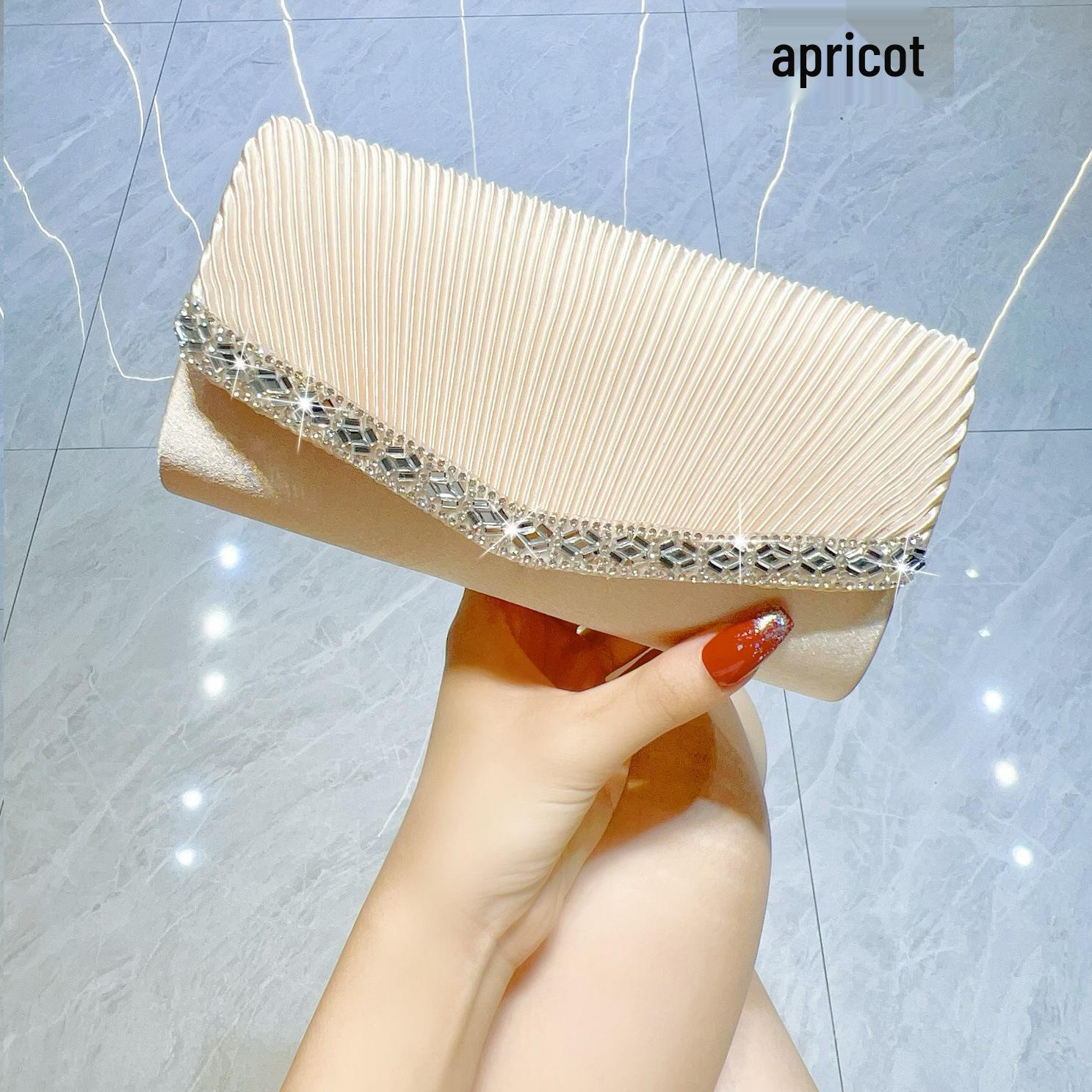 

Элегантный клатч со стразами: Женская вечерняя сумка-цепочка абрикосовый