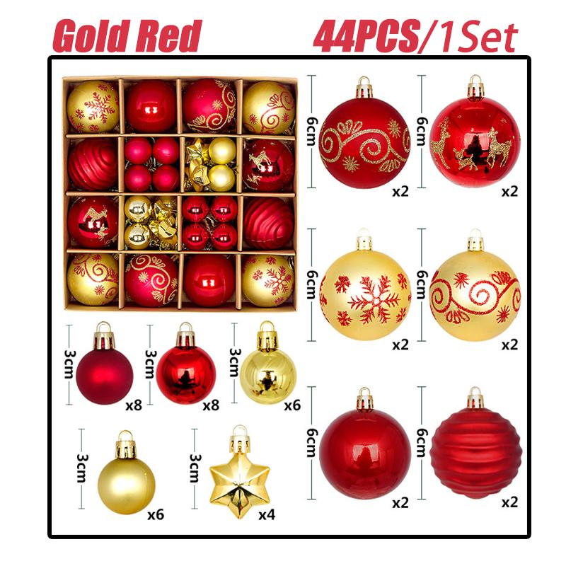 Merry Christmas Ball Ornaments Tree Hanging Pendants Set for Home Decoration Family New Year Celebration Party Decor