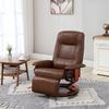 Recliner, Reclines 145 Degrees, Adjustable Footrest, Faux Leather, 360 Degrees Rotatable, Up To 120 Kg, Brown