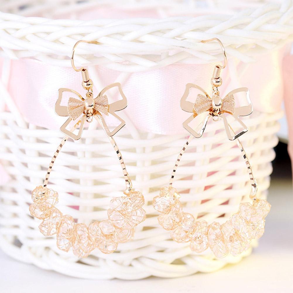 Fashion Elegant Pendant Long Alloy Woman Earring Jewelry(Golden CHB 595)
