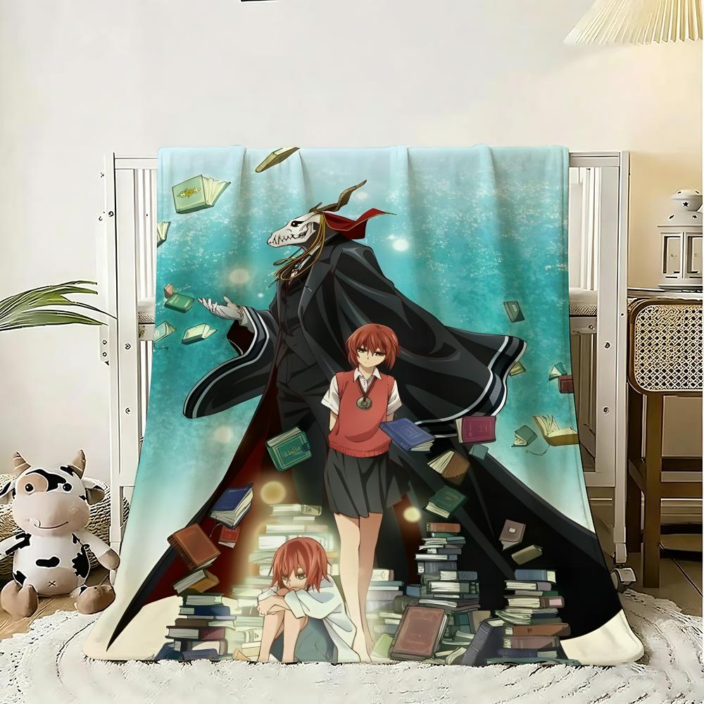 The Ancient Magus Bride Throw Lightweight 240g Flannel Blanket Soft Skin-friendly for Summer Cooling 75X95CM