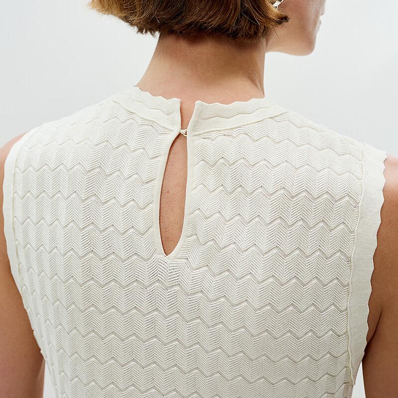 LESS Women's Sleeveless Round Neck Knit Tank Top