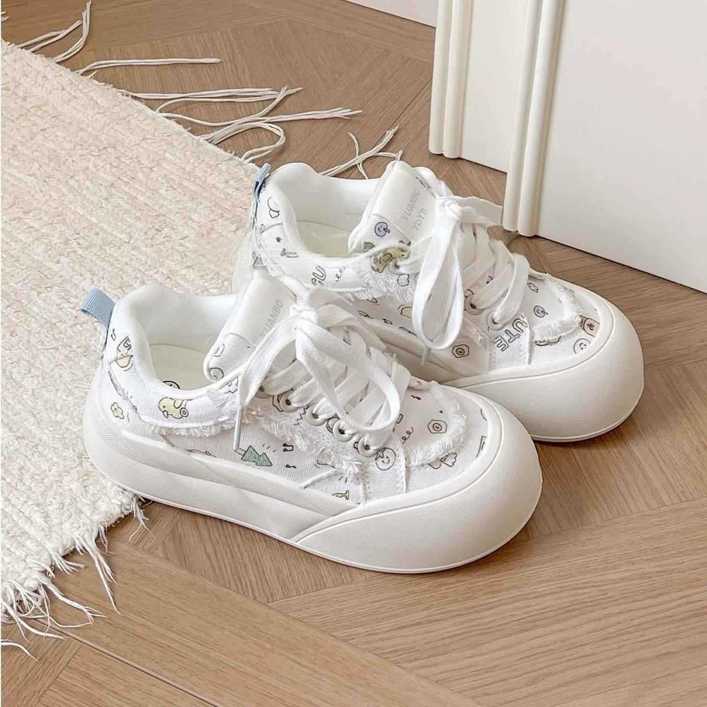 Fashion summer casual board shoes women's new platform with skirt bread shoes canvas shoes children