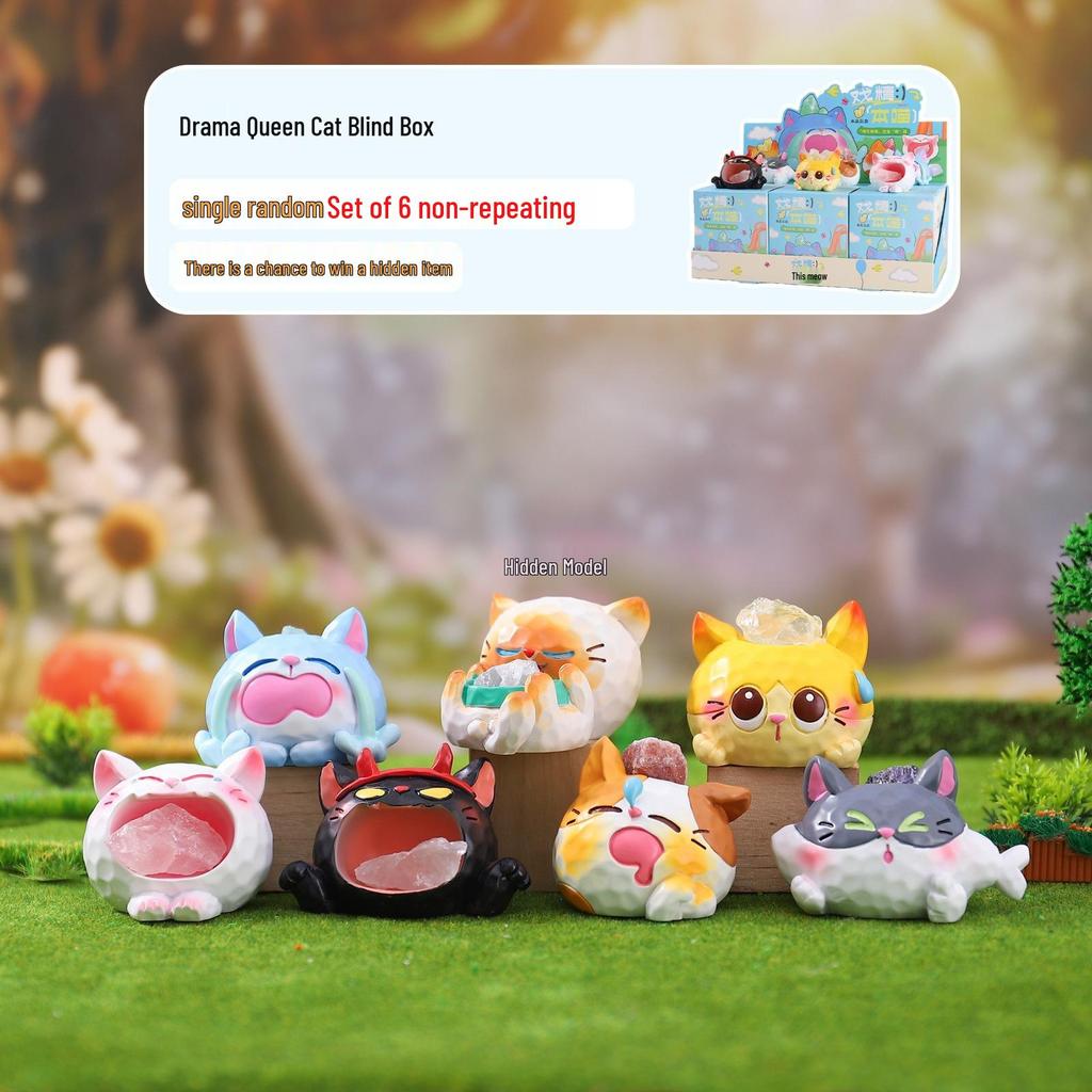 Whimsical Meow Collection Blind Box: Healing Kitten Resin Figurine Gift for Friends, Classmates, and Dorm Decor