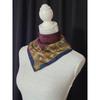 Used Reduced price luxury hand-sewn vintage silk scarf with crest and paisley pattern