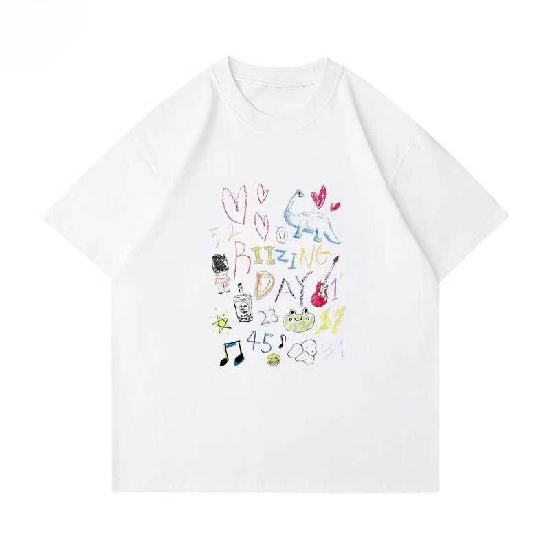 The Same Short-sleeved T-shirt with Loose Print As The Merchandise for The RIIZ RIIZ INGDay Grand Concert T Shirts for Men Women