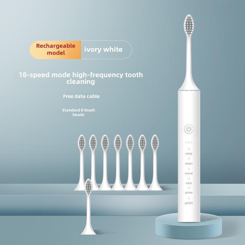 Unisex Rechargeable Ultrasonic Toothbrush with Soft Bristles for Travel and Home Use
