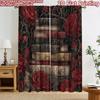 2D Flat Printing 2pcs Curtain Scene Curtains Gothic Roses and Books(1) Digital Printed Polyester Drapes Birthday Party for