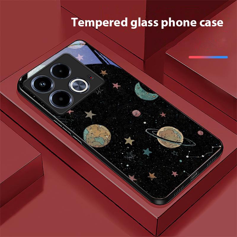 Astronaut Planet For Infinix Note 40 4G 30i 12 G96 Smart 8 Hot 9 Play 10 11S 12 20i 50 Pro Plus 5G Tempered Glass Phone Case
