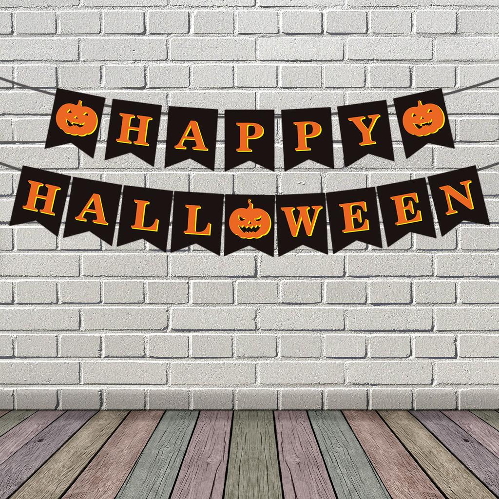 Halloweenský banner Šťastný Halloween banner s dýňovými cedulkami Halloweenské párty dekorace Závěsné párty potřeby Dárek