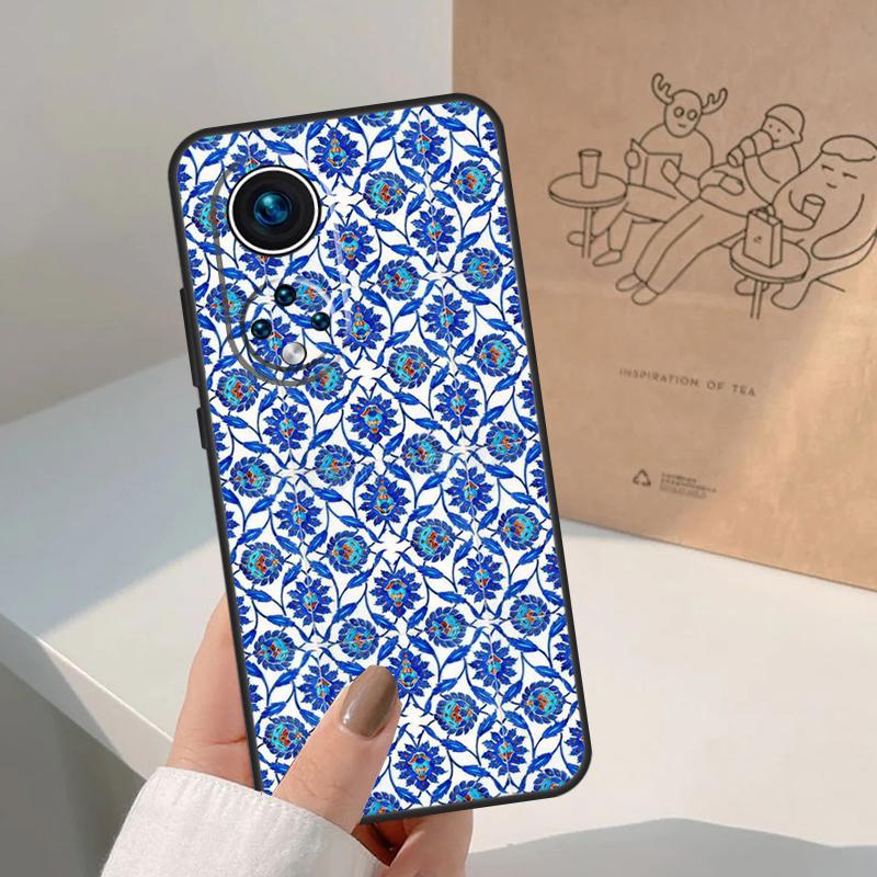 Square Turkish Flower Tiles For Honor Magic 8 Pro 7 6 5 Lite Case For Honor Win RT 200 400 50 70 90 X8b X9a X9b X9c X9d