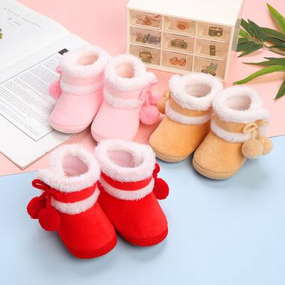 Baby Shoes with Soft Soles To Keep Warm 0-12 Months Old Children's Baby Toddler Men and Women Plus Velvet Cotton Winter Socks and Shoes