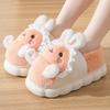 Winter Thick Cotton Slippers New Cotton Shoes for Cold Prevention and Warmth At Home Cartoon Little Rabbit Cotton Slippers