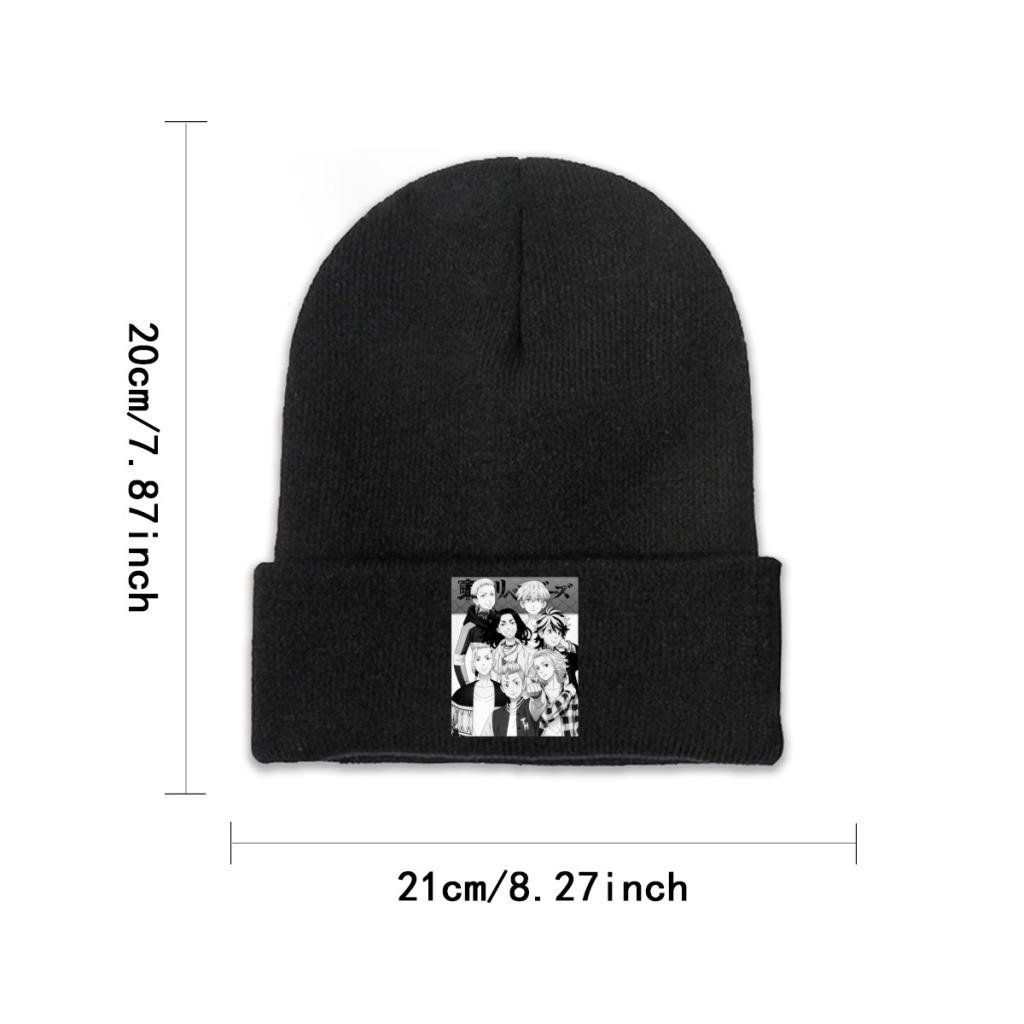 Tokyo Revengers Knitted Hat Women's Unisex's Beanie Winter Hat Manga Anime Warm Melon Cap