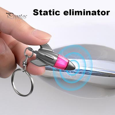 Automatický eliminátor statické elektřiny Vybíječ Klíčenka Přívěsek Nový design rakety Přenosné antistatické zařízení odolné proti opotřebení pro kovové rukojeti automobilů