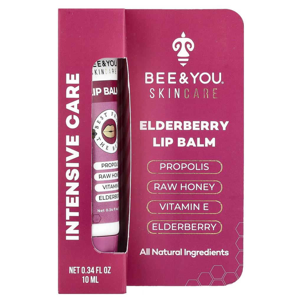 Bee & You, Elderberry Lip Balm, 10Ml(0.34Fl Oz)