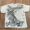 T-shirt Hip Hop Streetwear Donna Vintage Grafica Stile Americano Moda Oversize Top Puri Tempo Libero Coppia Maniche Corte Abbigliamento