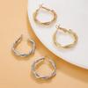 Retro Simple Circle Distortion Twist Interweave Metal Round Hoop Earrings for Women Party Fashion Jewelry Gifts