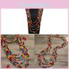 Bohemian Wooden Multilayer Necklace For Women With Geometric Design And Handmade Craftsmanship