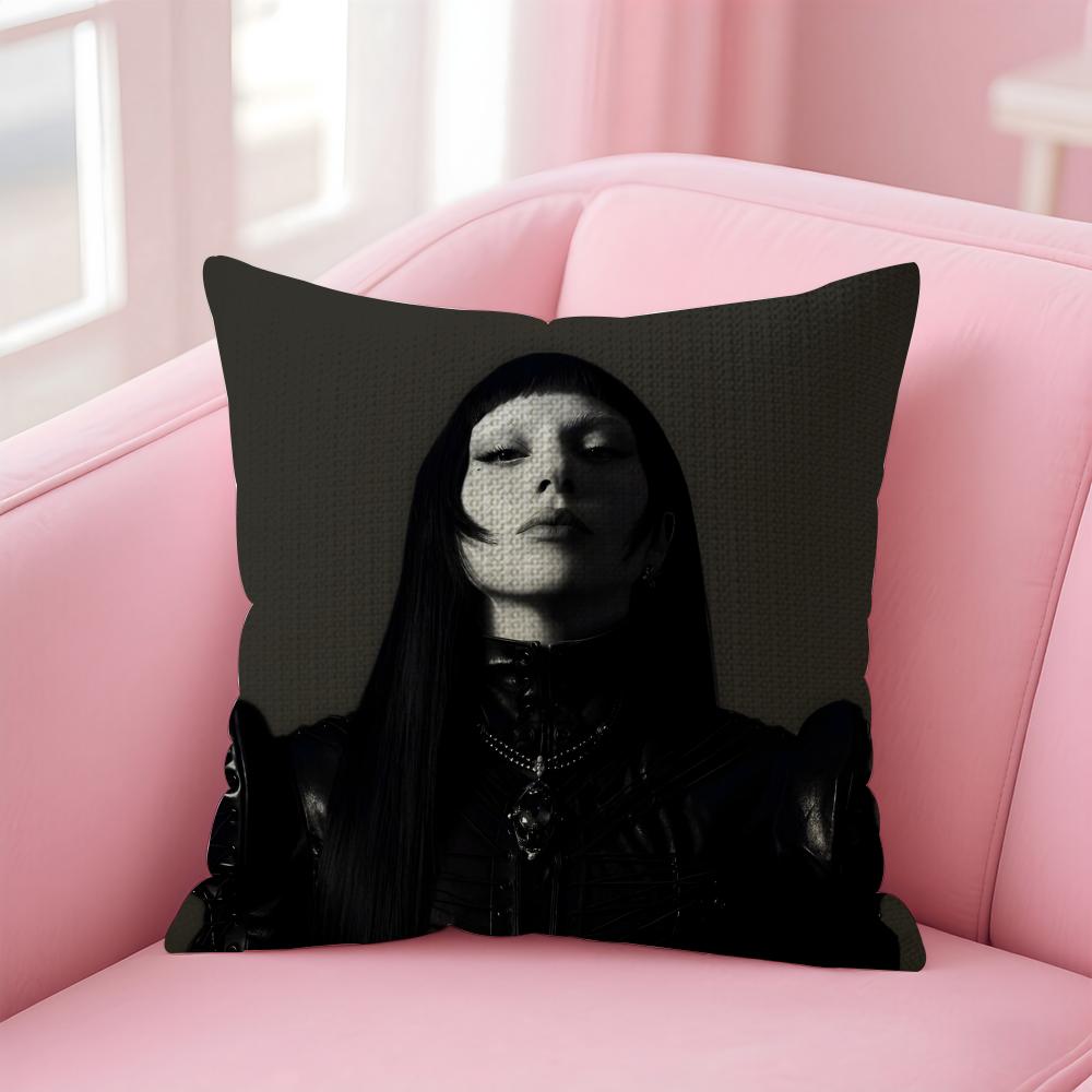 LLady GagaA Singer Cushion Cover Natural Linen Pillow Case DoubleSided Print Decorative Sofa Pillowcase Home Decor Gift