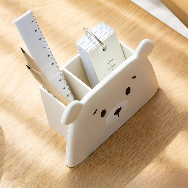 Free Bear Cute Pen Holder, Simple Gift Storage Creative Plastic Stationery