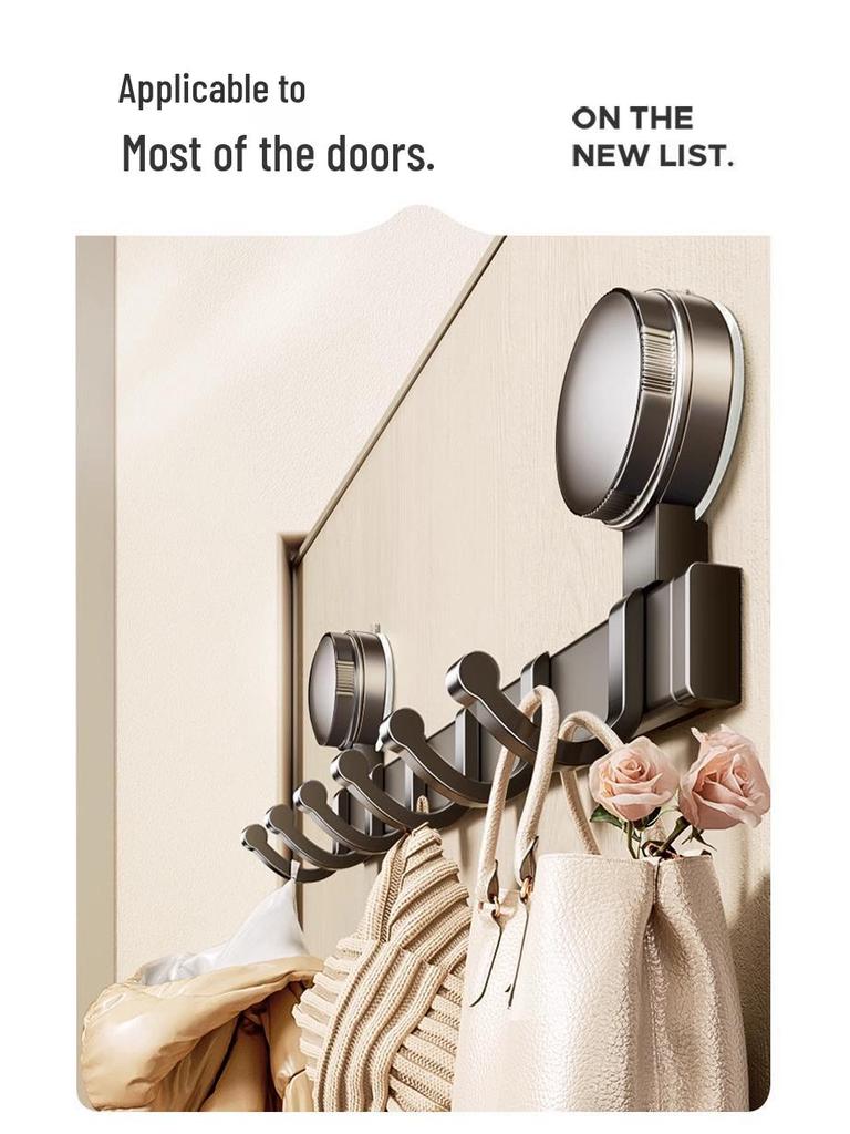 Strong Load-Bearing Suction Cup Hooks for Bathroom Wall or Door – No-Drill Clothes and Towel Rack