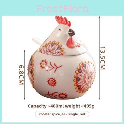 Highend Ceramic Spice Jar With Seal And Spoon For Home Kitchen And Antibacterial Protection