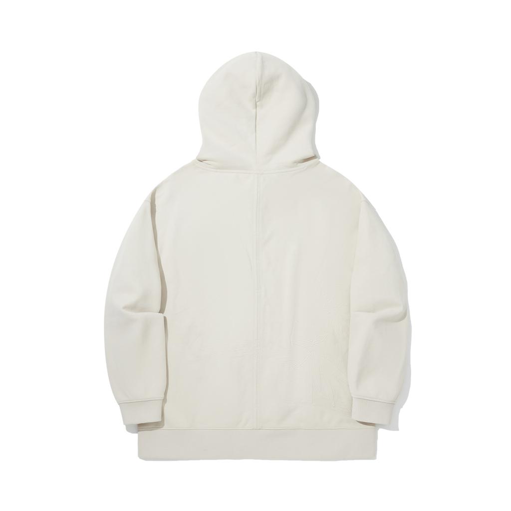 Li Ning Kung Fu Series Solid Color Loose Fit Hooded Pullover Casual Long Sleeve Sweatshirt Men Sweatshirt Oatmeal-Gray AWDUB19-3