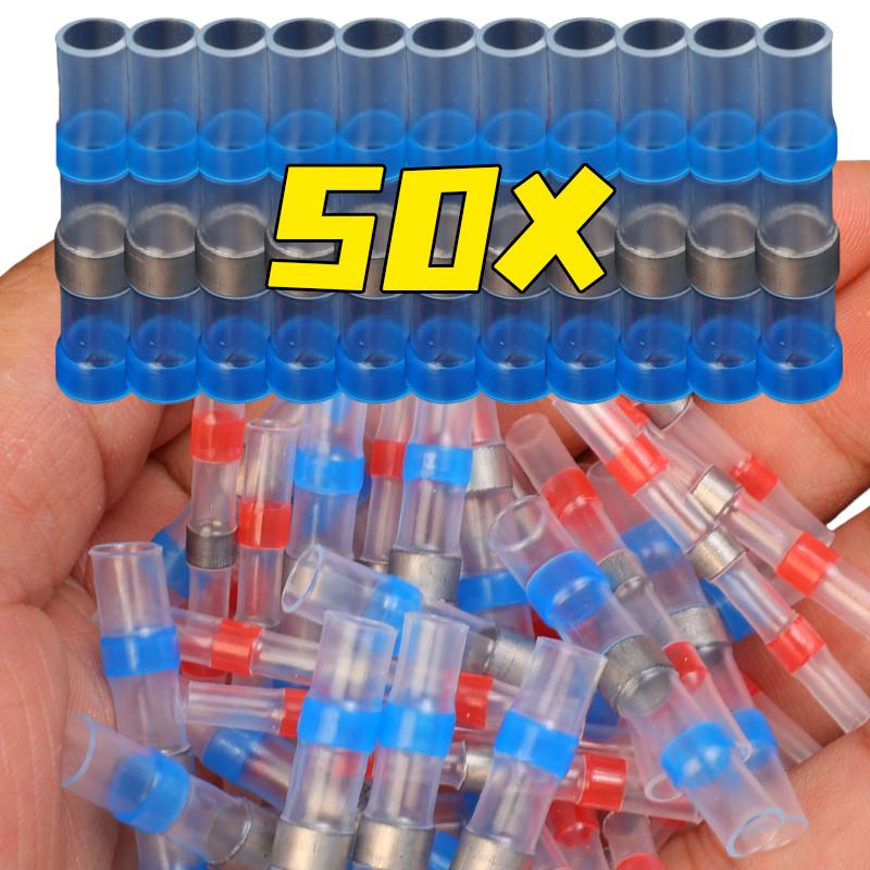 10-50Pcs Waterproof Solder Seal Heat Connector Shrink Butt Connectors Lug Terminals Electrical Wire Car Insulated Terminal