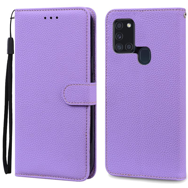 

Чехол A21S для Samsung Galaxy A21S Чехол-кошелек из кожи с откидной крышкой для Samsung A21S Чехол A 21s A217F Мягкая силиконовая накладка Fundas For Samsung A21S светло-фиолетовый