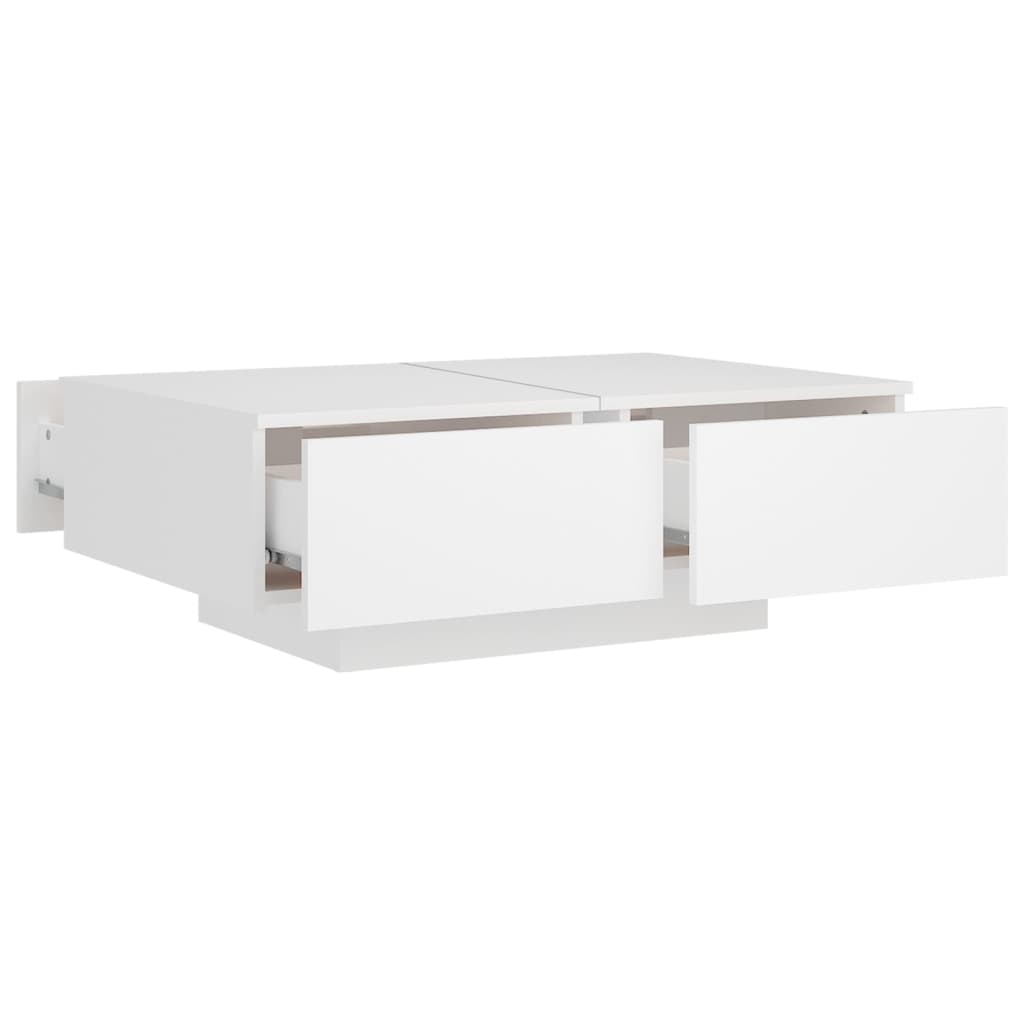 Vidaxl Coffee Table, White, 90X60X31 Cm, Wood-Based Material