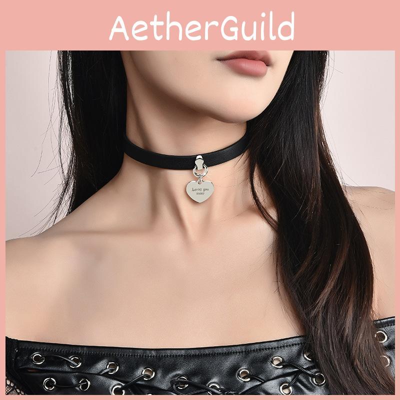 Titanium Steel Love Heart Choker Necklace With Finish For Fashion Forward Women