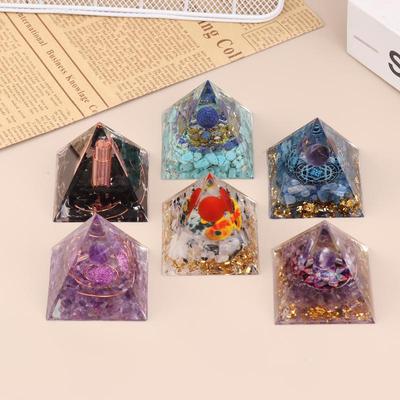 Piramidă Energetică Orgonit Reiki Ametist Natural Peridot Reiki Chakra Instrument de Meditație Decor Cameră Cadouri din Cristal