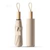 Folds In 3 Folding Lightweight Stays Super Wooden UV Solid Strong Wind Suitable for Men and Suitable for Both Sunny and Rainy Days Seconds,