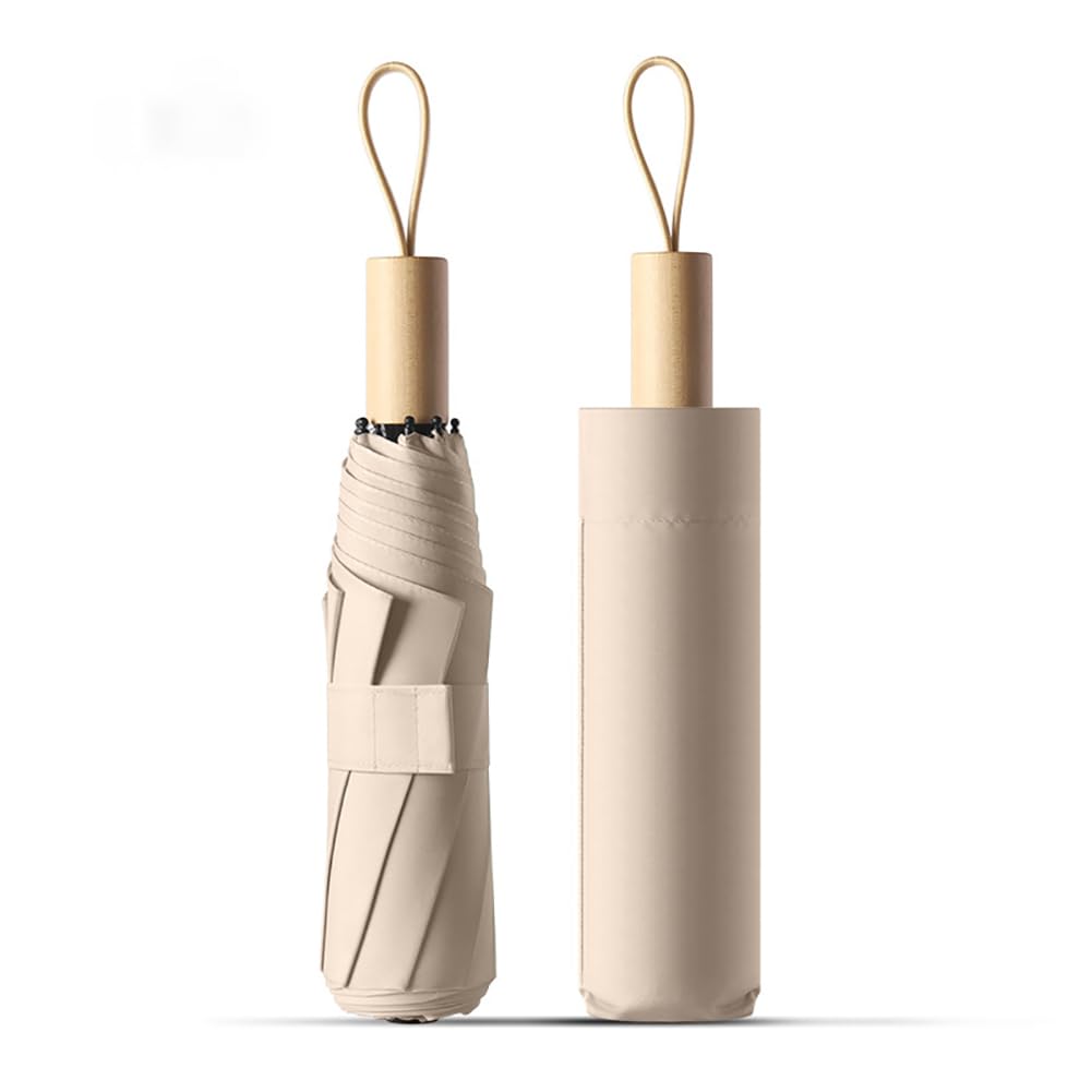 

Складывается в 3 сложения, легкий, прочный деревянный, УФ-защита, прочный, ветроустойчивый, подходит для мужчин, подходит как для солнечных, так и для дождливых дней, секунды, бежевый