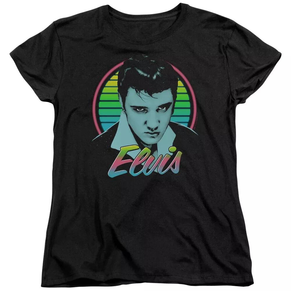 

Elvis Neon King Women s 100% Cotton T-shirt Mens Tees Top L