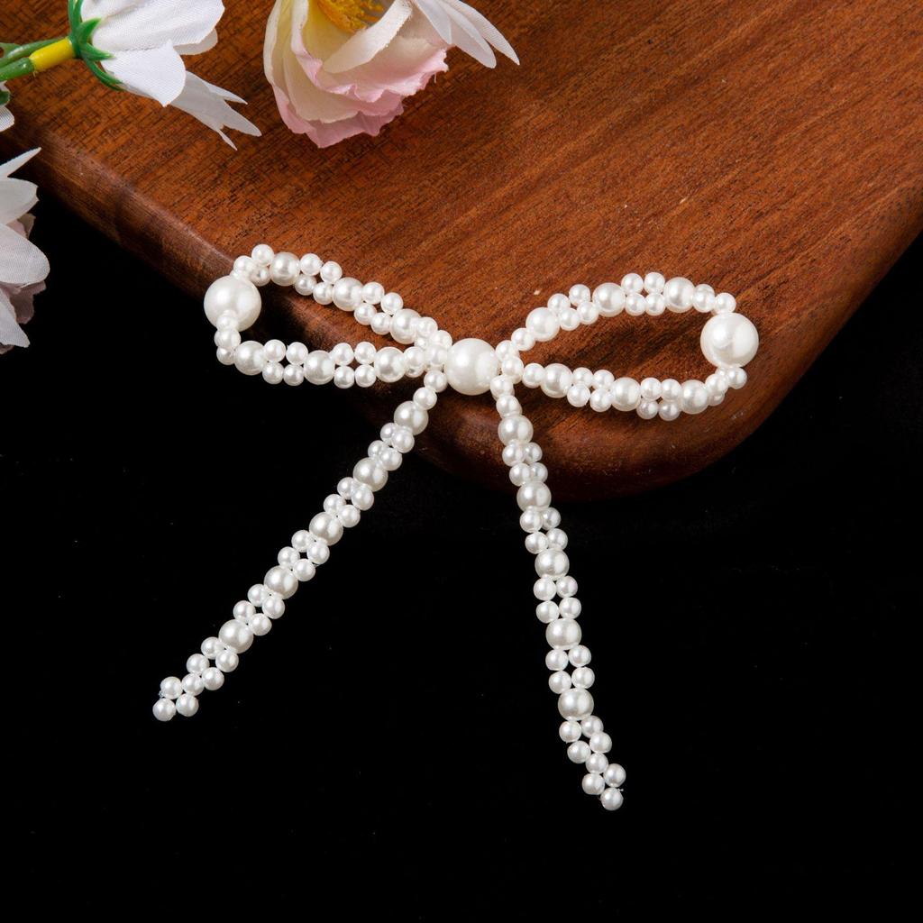 Korean Versatile Imitation Pearl & Flower Bow Beaded Hair Accessories & Clothing Patches