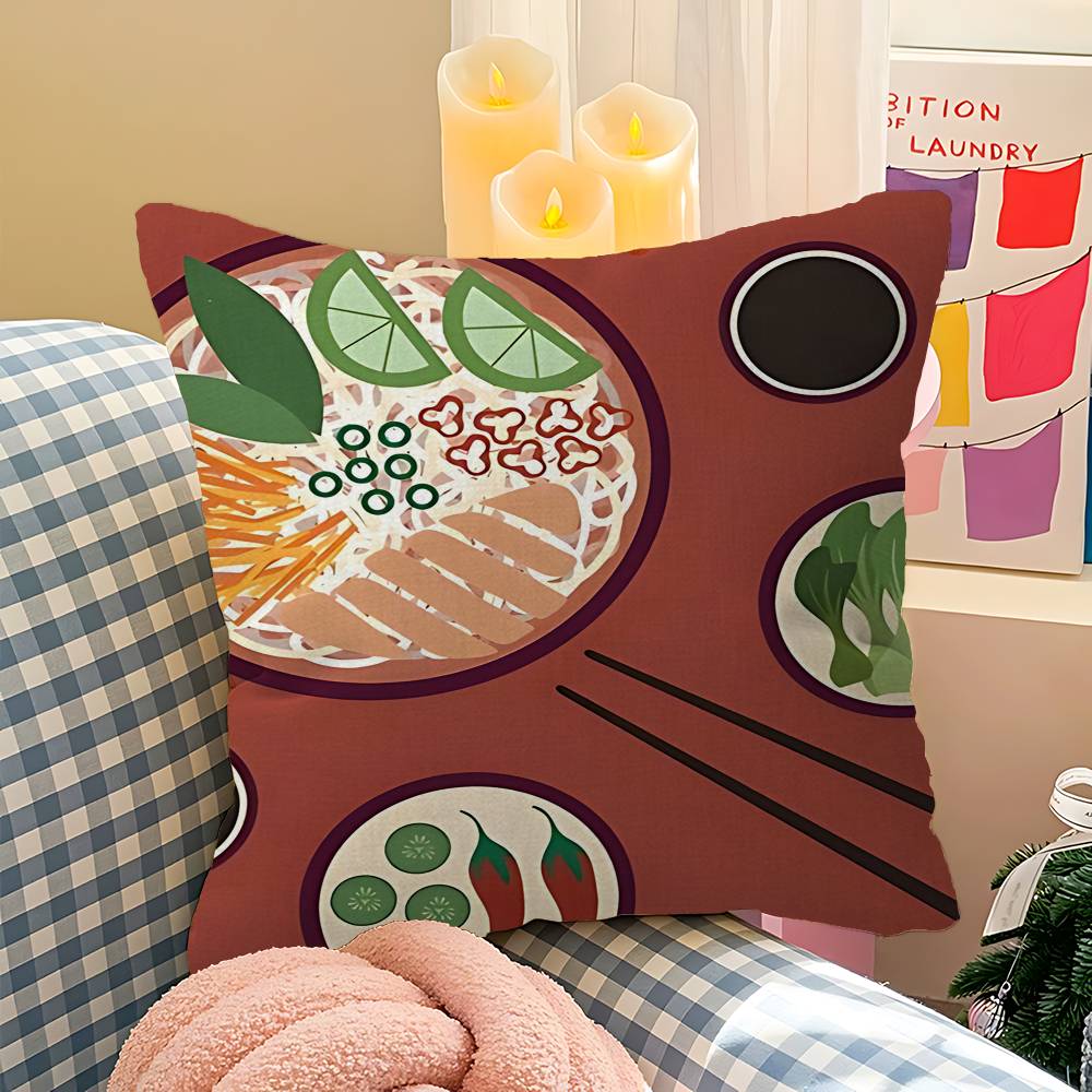 Japanese Foods Whitepaper Pillow Anime Pillow Sofa Bed Head Pillow Cover Cushion Cover 45x45 Cm Fashion
