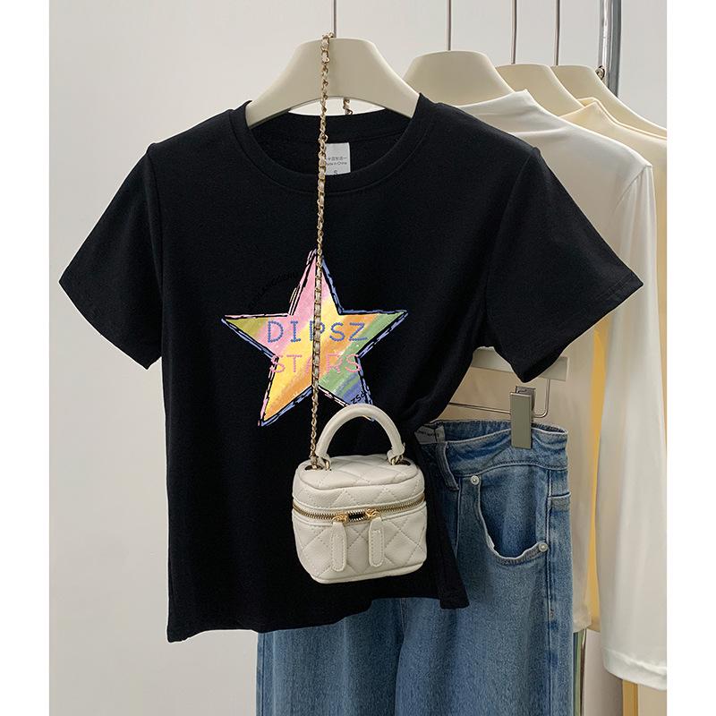

2024 Women s Slimming Round Neck Short Sleeve Printed T-shirt Medium