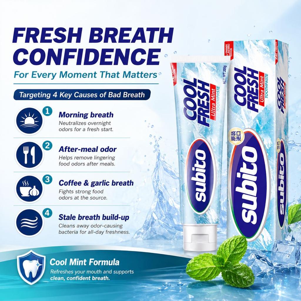 Subito Refreshing Bad Breath Relief Toothpaste 200g
