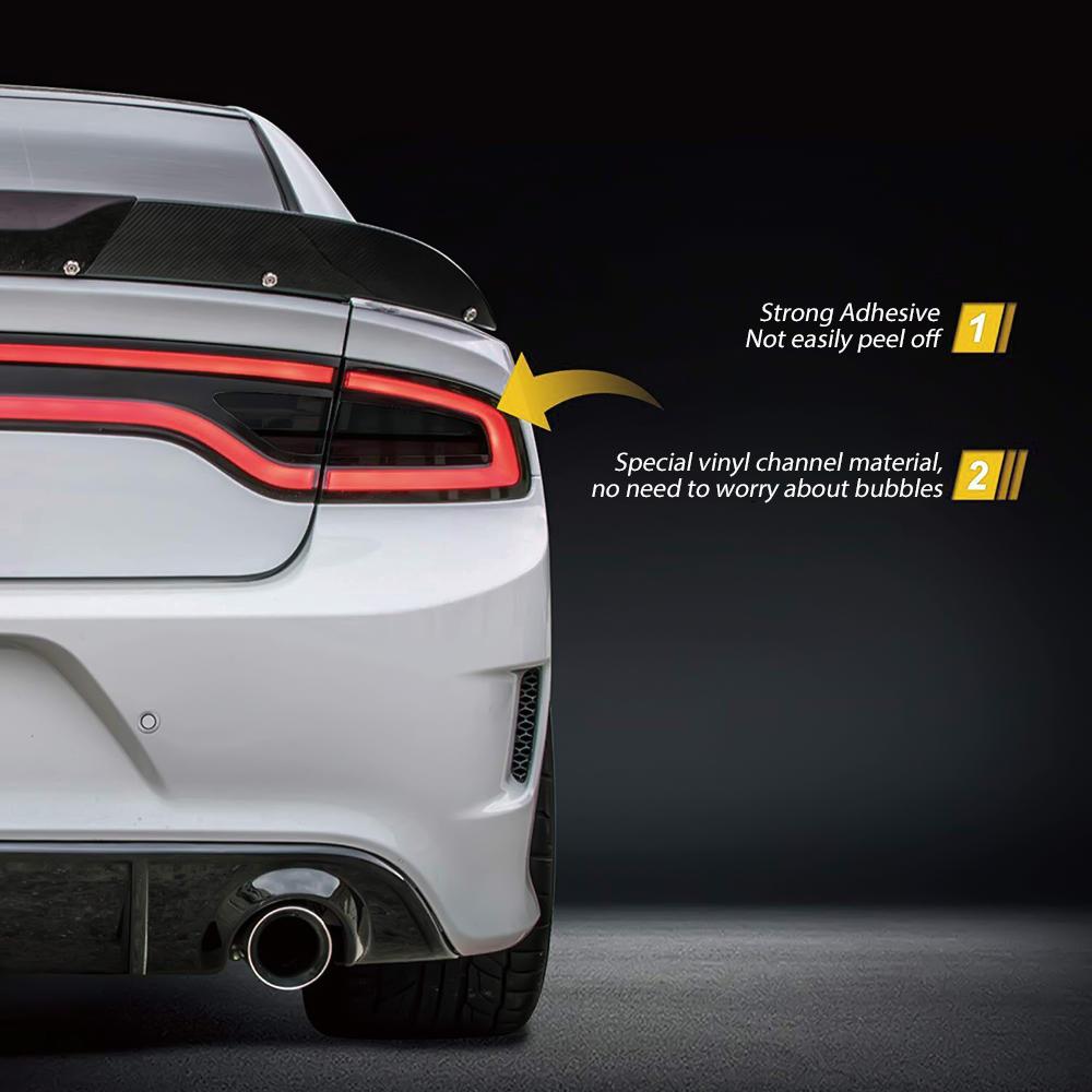 4x Car Tail Light Sticker Films Smoked Vinyl Rear PreCut Tint Overlay For Dodge Charger 2015 2016 2017 2018    2022