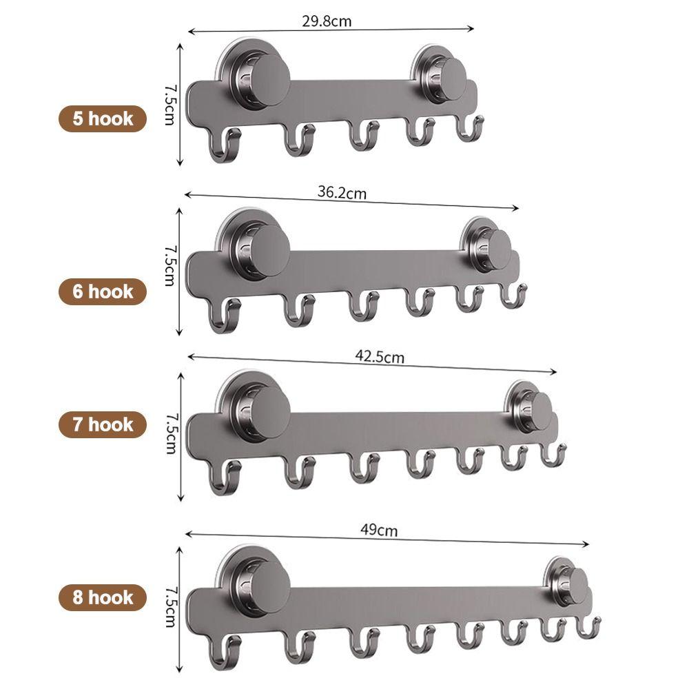 Metal Bathroom Towel Holder Suction Cup Simply Storage Clothes Hanger Hook Convenient Single Row Coat Rack