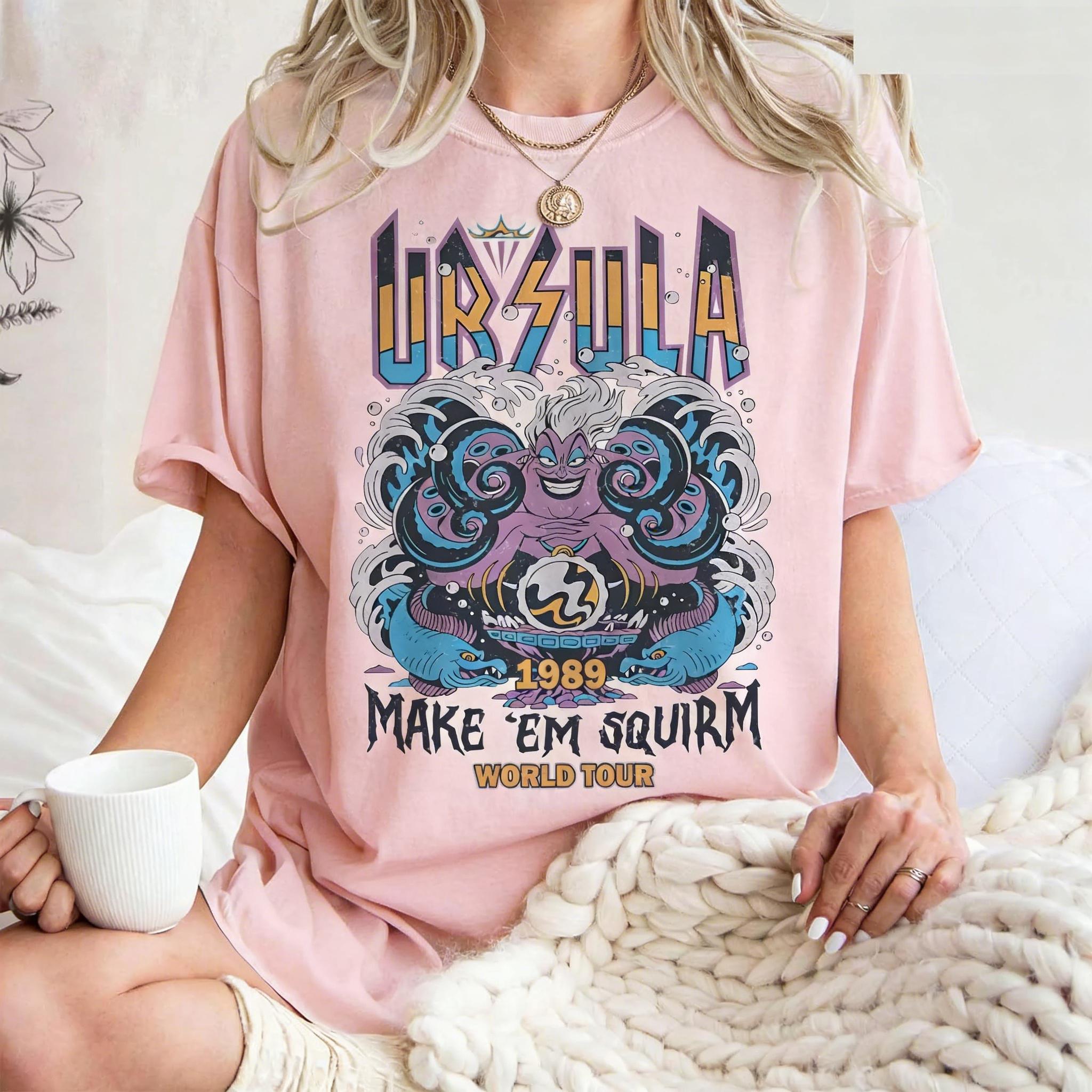 

2026 Disney Villain Ursula Little Mermaid World Tour Retro Magic Kingdom Unisexs and Womens Tshirts S