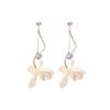 Sweet Long Diamond-Set White Flower Fringed Earrings Gentle Super Fairy French Vacation Seaside Exquisite Earrings
