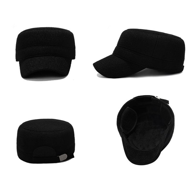 Middle-Aged and Elderly Winter Flat Cap Outdoor Cold Protection Ear Protection Old Head Cap Velvet Thick Father Cap
