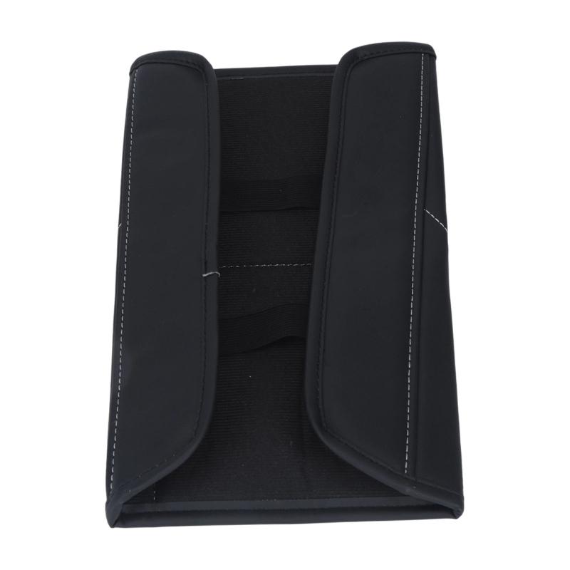 Center Console Armrest Cover with Elastic Hold and Slip On Fit, Vehicle Armrest Lid Cover In Black Stitched Style for Cabin Use