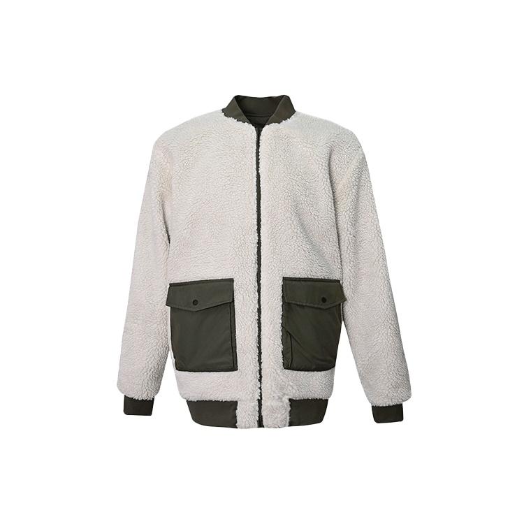 Men's Vans Reversible Lamb's Wool Long Sleeves logo Sports Jacket Military Green VN0A5KLN0CT