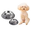 S.M.L Dog Paw Prints Cat Feeder Bowl Stainless Steel Pet Food Feeding Water Bowl with Non-slip Solid Pattern
