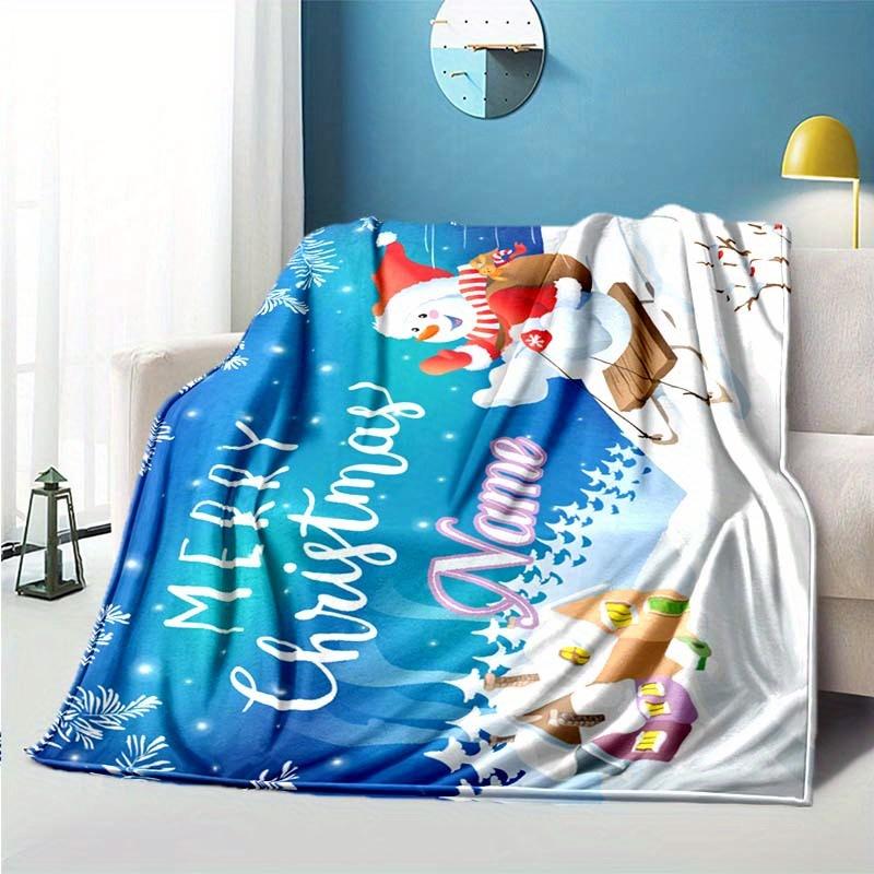 Christmas Decoration Customize Your Name Blanket Used For Chair Office Sofa Bed Camping Soft And Warm Giving Friends And Relatives Birthday Gifts